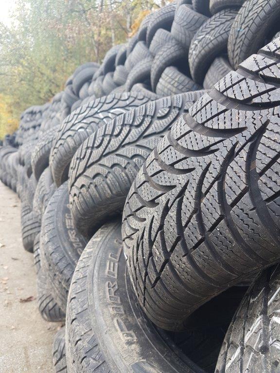 Used Car Tire With Visible Tread